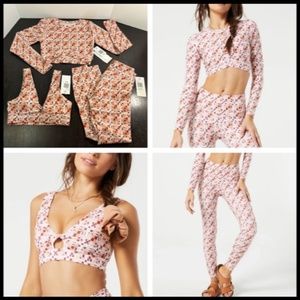 L*Space 3pc Set Aim High Top/Do The Twist Bra/Hot To Trot Legging Block Party S